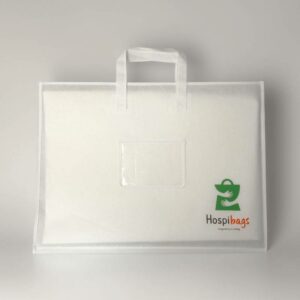sac dossier patient blanc avec logo Hospibags